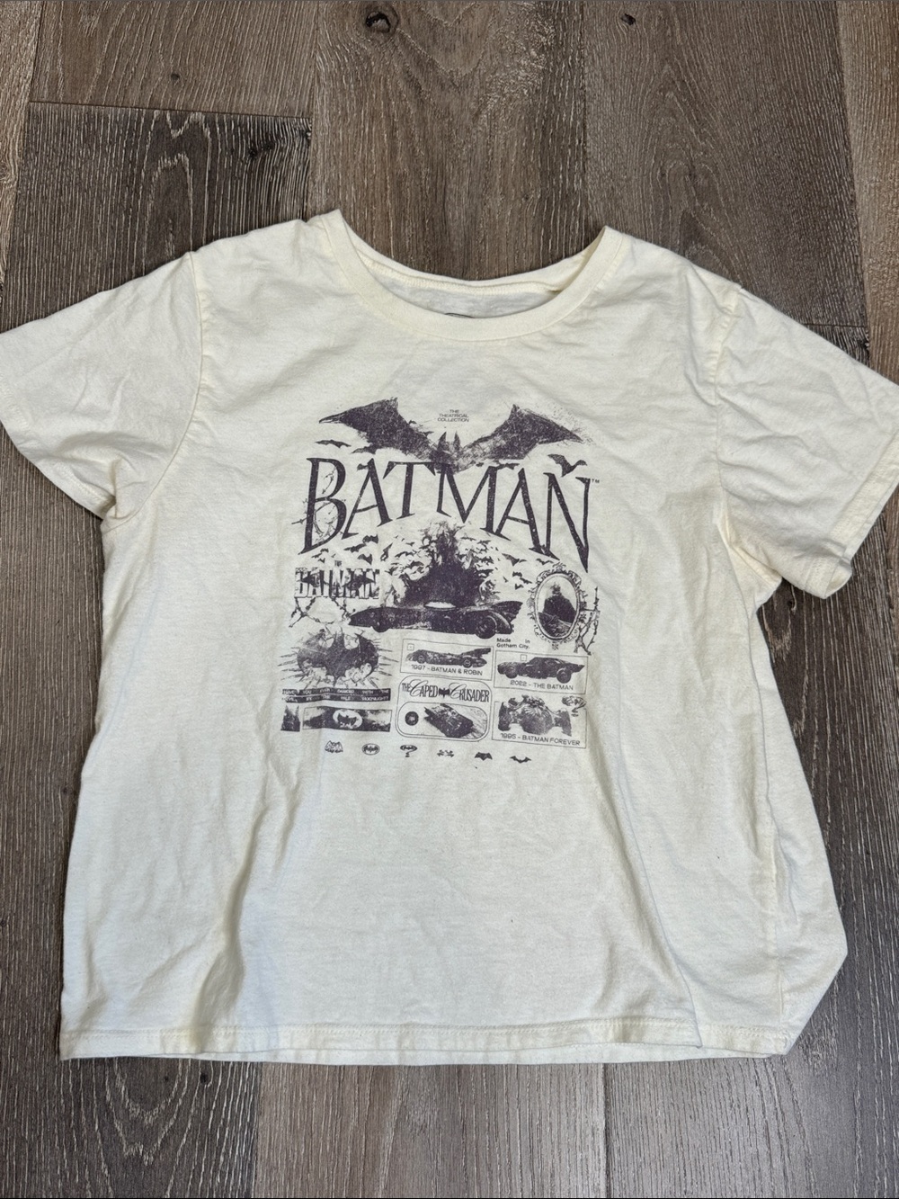 DC Comics Batman Graphic Tee in Cream with Black Print 0786